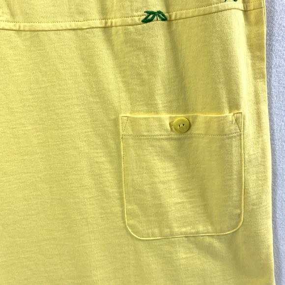 Vintage Womens Fruit Dress Size Small Butter Yellow Embroidered Cherries Cottage - Picture 10 of 10